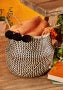 PomPom Seagrass Basket Large Black