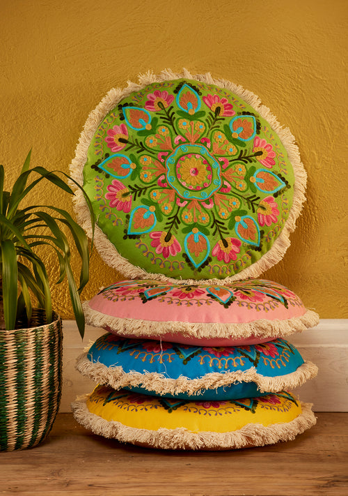 Bohemia Mandala Embroidered Yoga Seat Pad - GR