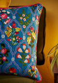 Country Garden Embroidered Cushion Cover 60x40cm