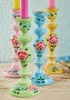 Chrysanthemum XL Hand Painted Candlestick - GR