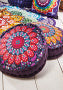 Peacock Print Pouffe 40x40x12.5cm