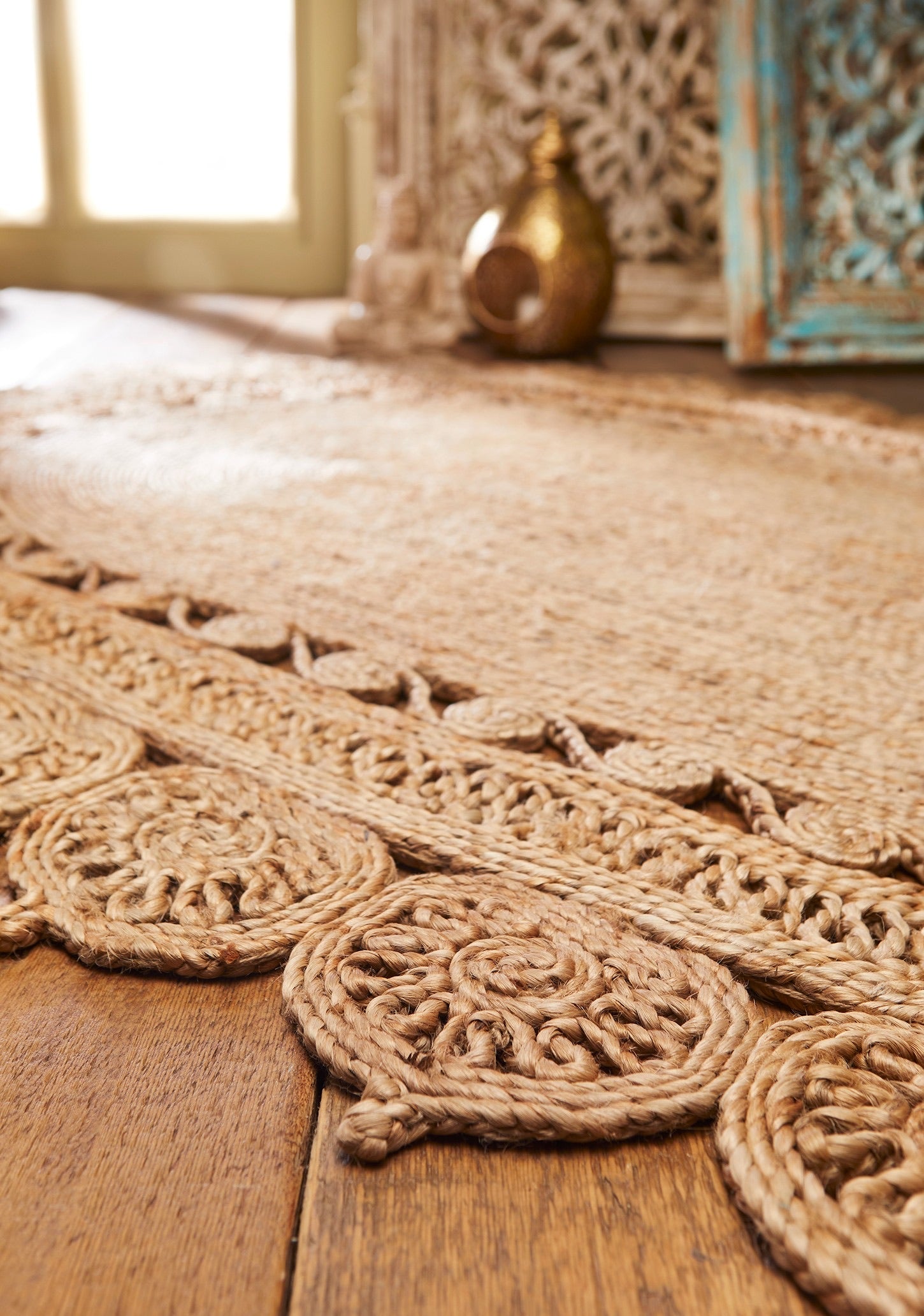 SAFAVIEH Natural Fiber Flonnie French Country Round Jute Rug 3 ft
