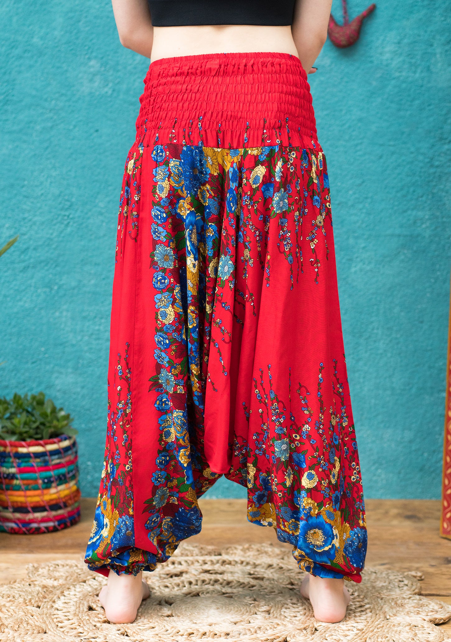 Floral Print Low Cut Trouser - One Sz