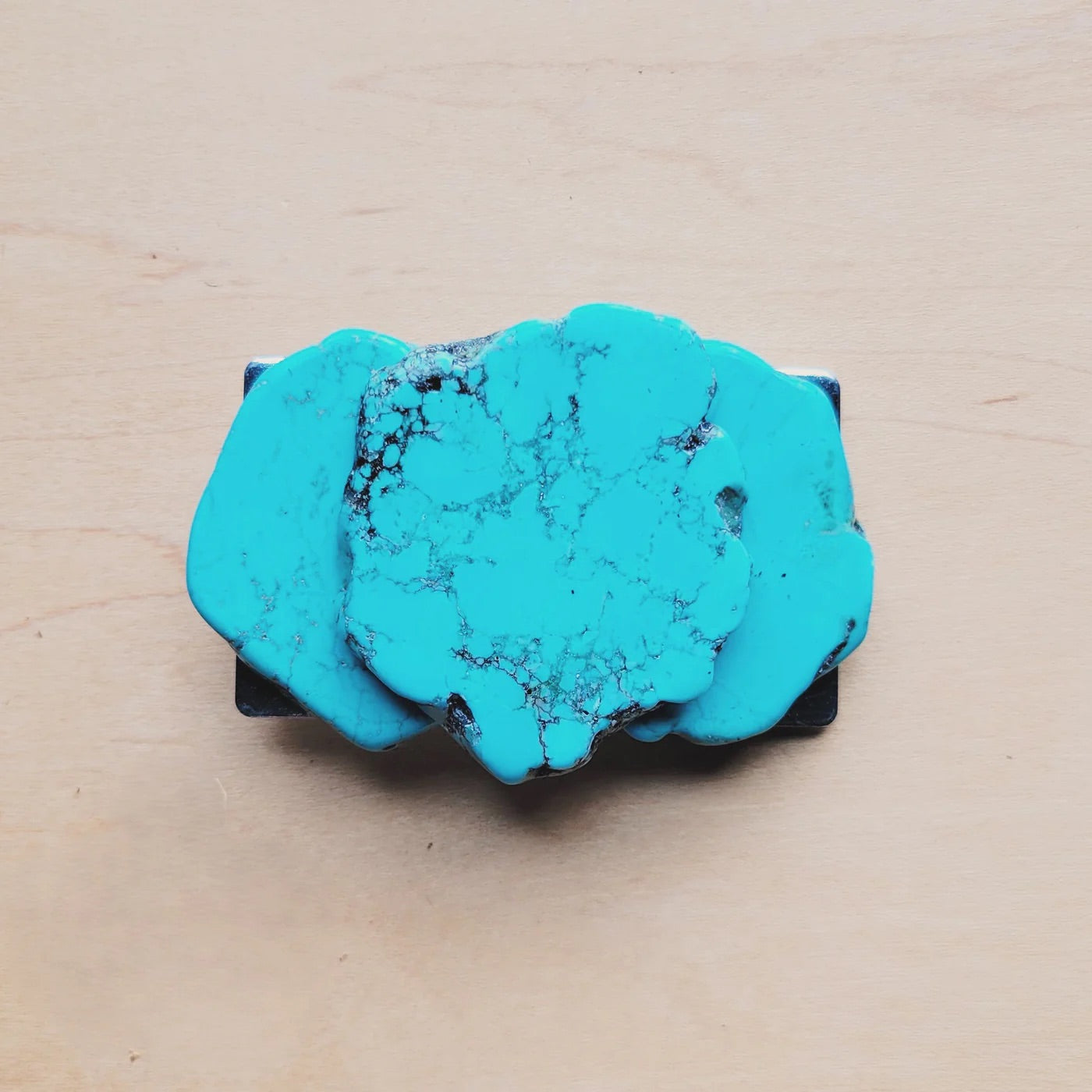 Triple Turquoise Slab Belt Buckle