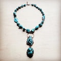 Blue Turquoise Necklace w/soldered Turq Pendant