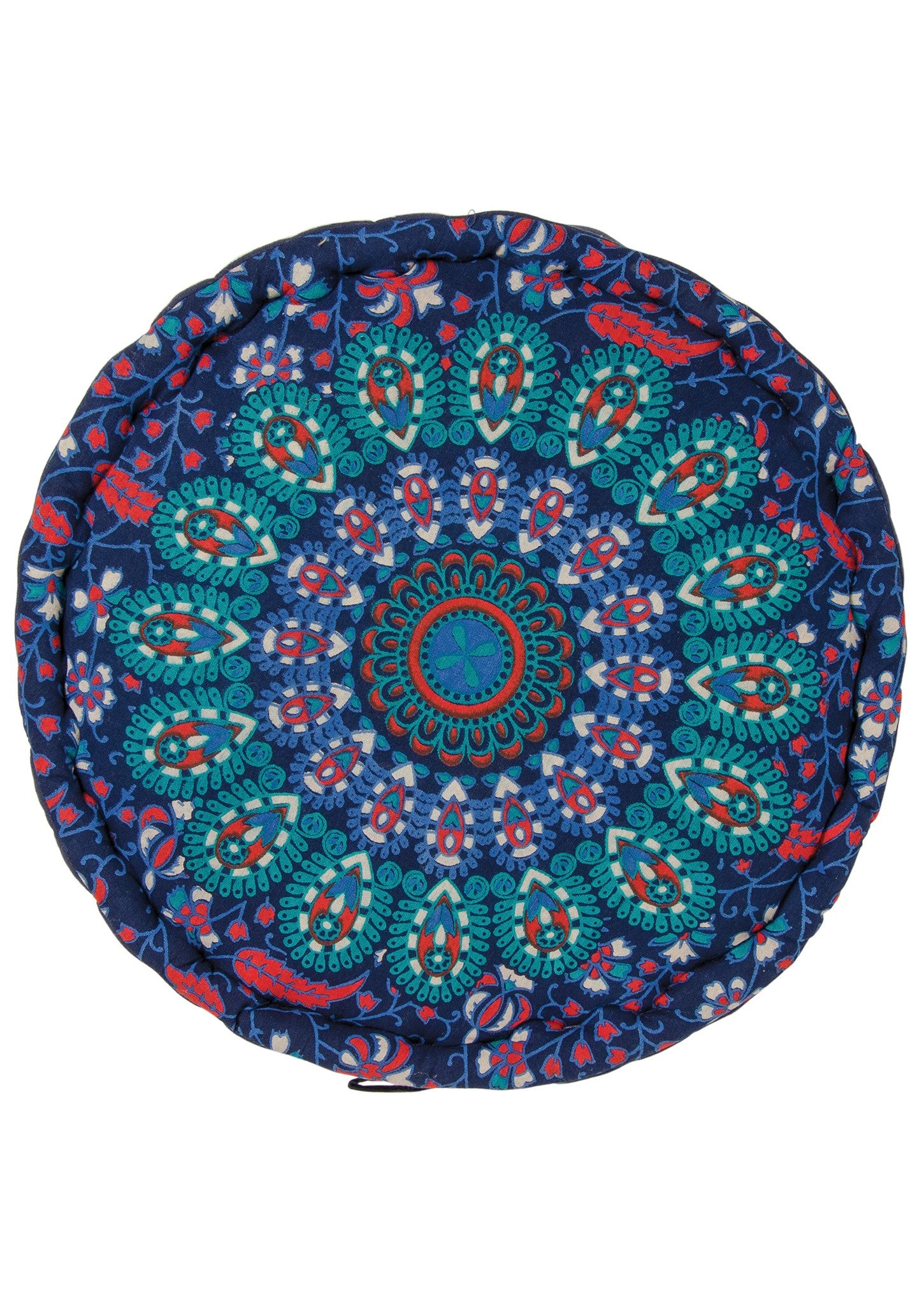 Peacock Print Pouffe 40x40x12.5cm