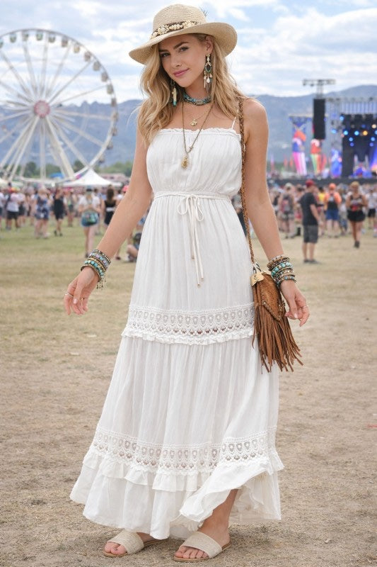 Tiered Lace Maxi Dress