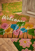 Hello Floral Coir Doormat