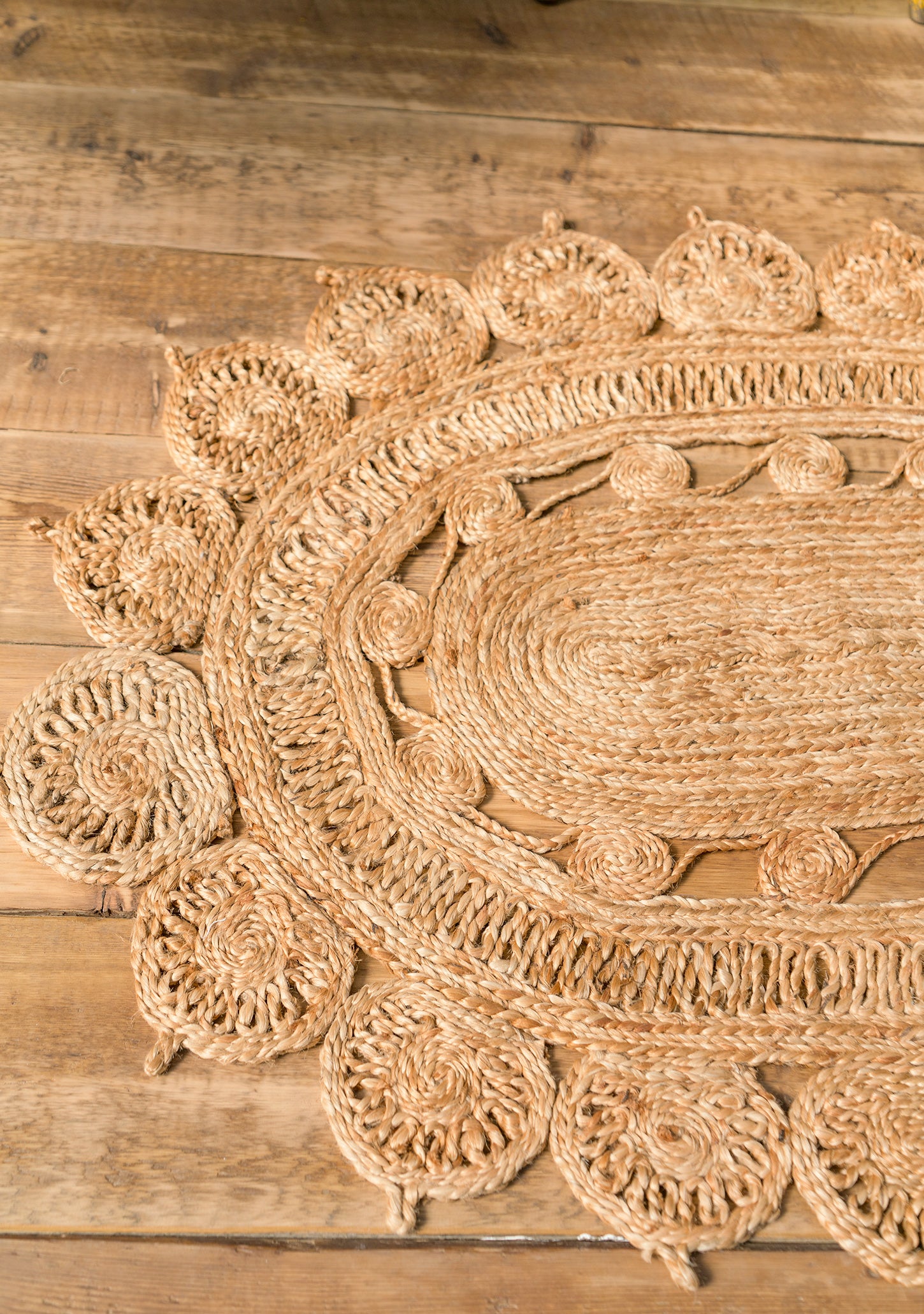 Kalavi Oval Jute Braided Open Weave Rug 120x180cm