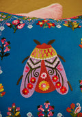 Country Bug Embroidered Cushion Cover 45x45cm - BL