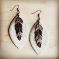Leather Oval Earrings w Tan Hide Copper