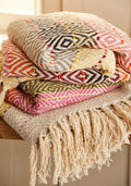 Multi Diamond Handloom Cotton Throw 125x180cm